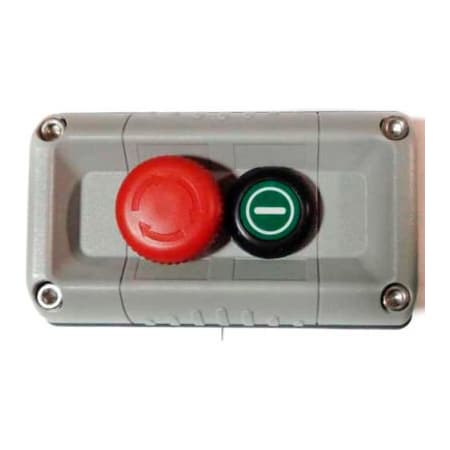 Springer Controls Co T.E.R., F71FG11000000001 VICTOR Wall Mount Control Station, Gray, 2 Hole, E-Stop + Start F71FG11000000001